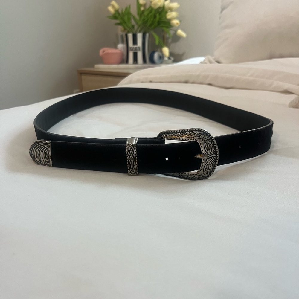 42” silver western belt